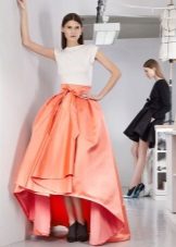 Jupe longue en satin avec noeud
