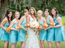 Robes de demoiselle d'honneur turquoise