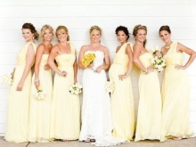 Robes de demoiselle d'honneur jaune clair