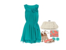 Accessoires de robe turquoise
