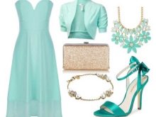 Accessoires de robe turquoise or et turquoise