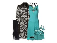 Accessoires de robe turquoise