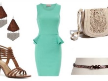 Accessoires de robe de couleur menthe