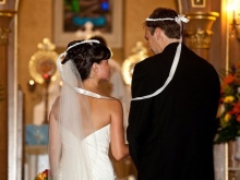 Option de coiffure à la robe de mariée
