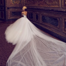 Esküvői ruha hosszú vonat 2016 chiffon