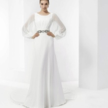 Robe de mariée a-ligne transparente manches