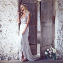 Robe de mariée avec strass et perles