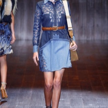 Chemise habillée avec dentelle de denim