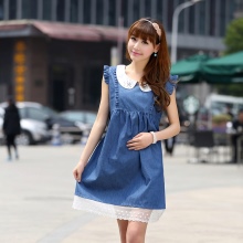 Robe en jean avec dentelle