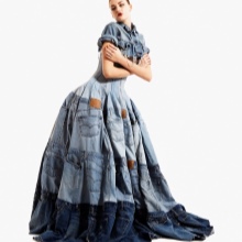 Robe en jean au sol