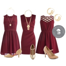 Accessoires de robe de couleur vin