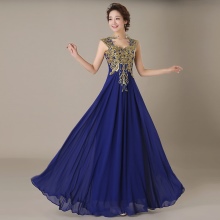 Robe de soirée bleue de Chine