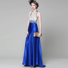Robe de soirée blanche et bleue de Chine