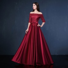 robe de soirée bordeaux de Chine