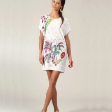 Robe courte en viscose blanche