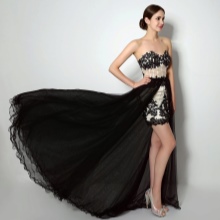 Robe de bal courte avec train
