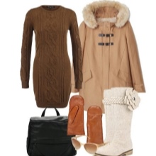 Robe moulante et accessoires tricotés pour femme avec une silhouette Colonne élancée