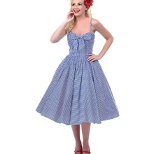Robe duveteuse à rayures style années 50