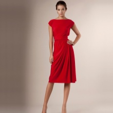 Robe en jersey rouge fermée
