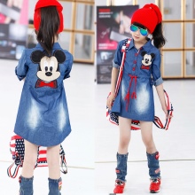 Robe chemise en jean pour filles 6-8 ans