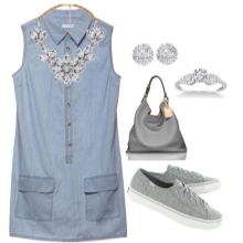 Chaussures grises pour robe en jean