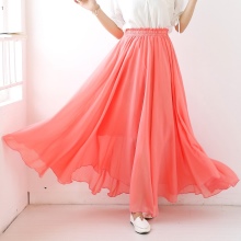 jupe en mousseline corail