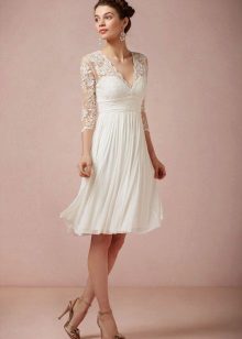 Jupe robe de mariée courte plissée