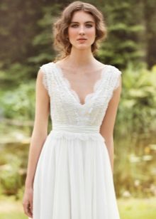 Robe en dentelle de mariage de style simple