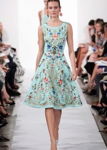Robe de mariée courte turquoise