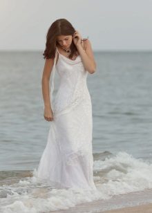 Robe de mariée plage avec train