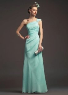 Robe de mariée simple turquoise
