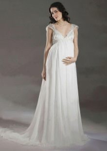 Robe de mariée simple style Empire pour femme enceinte