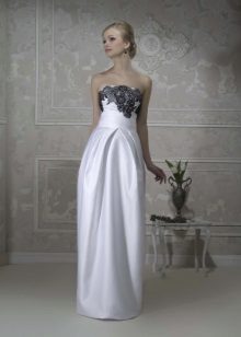 Robe de mariée en dentelle noire droite