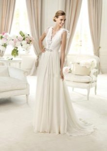 Robe de mariée col en V