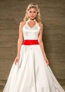 Robe de mariée une ligne avec ruban
