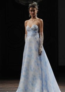 Robe de mariée bleue pour un second mariage
