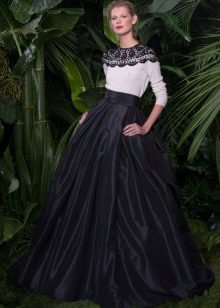 Robe de soirée noire et blanche