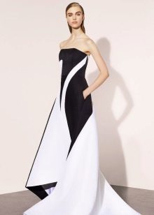 Robe de soirée blanche et noire