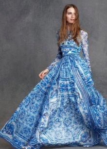 Robe de soirée bleu moelleux