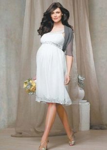 Robe de mariée de maternité à la grecque avec boléro