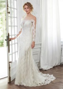 Robe de mariée ajourée droite