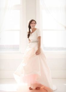 Robe de mariée modeste à manches