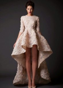 Robe de mariée courte droite avec train