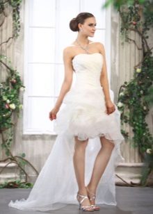 Robe de mariée courte et moelleuse avec un train