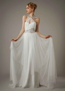 Robe de mariée avec application de dentelle à la grecque