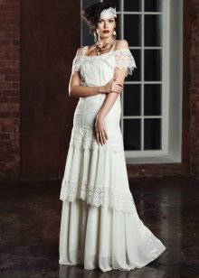 Robe rustique à volants de la mariée bohème