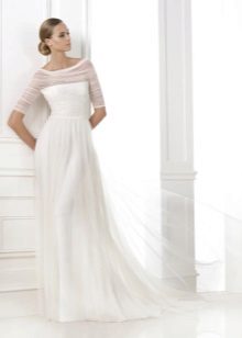 Robe de mariée avec drapé de tulle