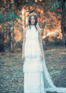 Robe de mariée à volants vintage