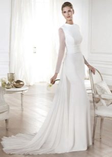Robe de mariée transparente à manches longues