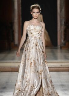Robe de soirée blanche et beige